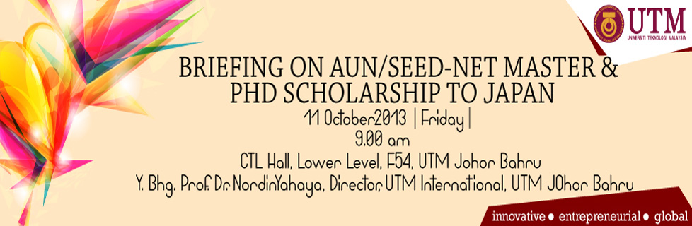 Briefing on AUN/SEED Master & Ph.D Scholarship to Japan