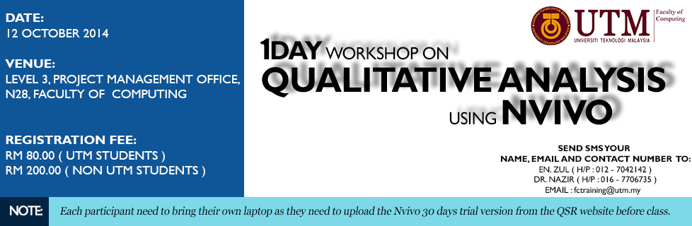 Workshop on Qualitative Analysis using NVIVO