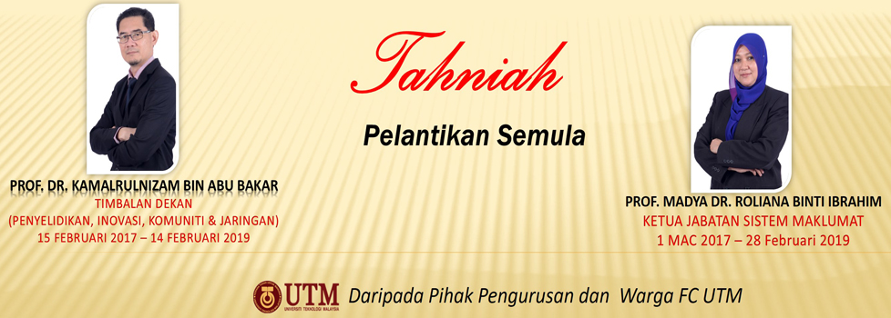 Tahniah atas pelantikan semula