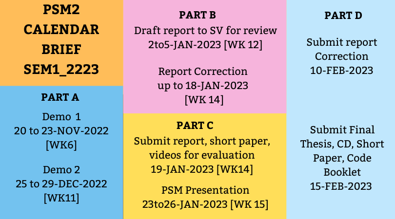 PSM2 SEM12223 CALENDAR BRIEF