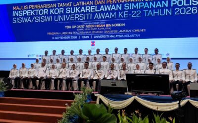 36 pelatih Kor SUKSIS UTM ditauliah sebagai Inspektor Kor Sukarelawan Simpanan Polis